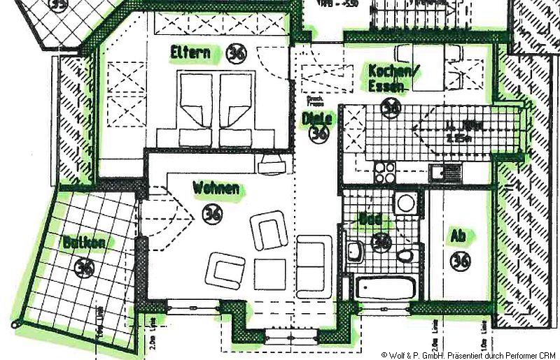 Grundriß WE 106, DG links Grundriß WE 106, DG links