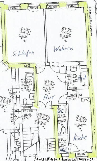Grundriß Cottbuser 24 WE 2,EG re Grundriß Cottbuser 24 WE 2,EG re