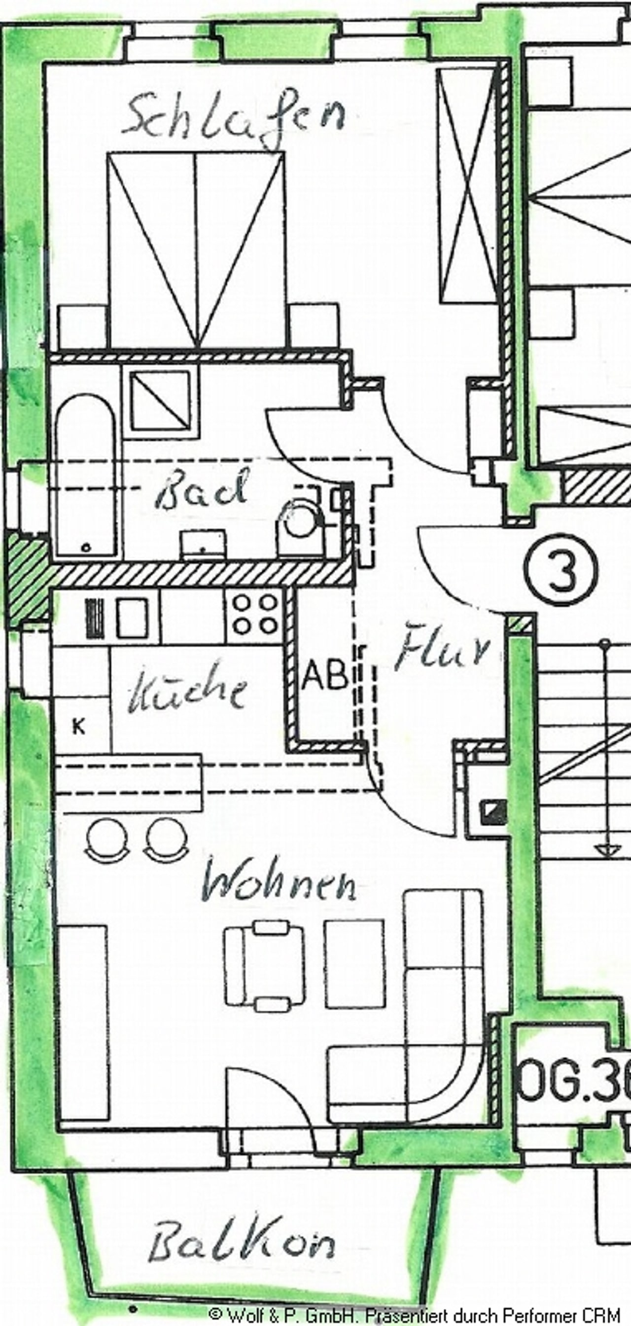 Grundriß WE 1, EG links